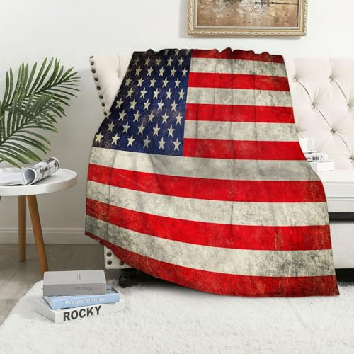 MAAPCHP Kuscheldecke Flauschig Decke Fleecedecke Grunge USA Wohndecke Warm Winter Weich,Decke Couch Blanket,Wohn- & Kuscheldecken 100 x 130 cm,Sofa überwurfdecke