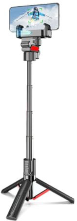 Knoruley Bâton de Selfie Trépied avec Suivi Automatique du Auto AI 360 Rotation de Suivi Gimbal Stabilisateur avec Télécommande pour Selfie en Direct