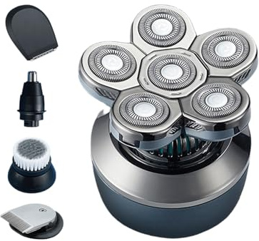 Rasoio Per Testa Calva | Tagliacapelli Elettrico | Tagliacapelli Impermeabile Umidità/Asciutto per Uomo Ideale Lavoro Casa Viaggi con Design Compatto