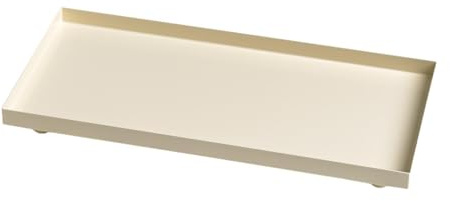 PawwJoy Bandeja de tocador para baño, organizador de encimera, bandeja de joyería, pulsera, collar, soporte de joyería para tocador, cocina, dormitorio, negro, S, beige, pequeño