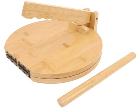 Oceanside Wooden Tortilla Press, Tortilla Maker Rond Avec 50 Papiers en Parchemin, Presseur de Tortillera pour Tortillas Maison, Roti Pataconera, Pâte à Pâte