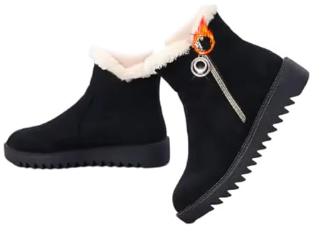 POIOZXD Bottes orthopédiques confortables imperméables et antidérapantes pour femme, bottes de neige d'hiver doublées de fourrure, imperméables et antidérapantes, bottines de neige pour femmes