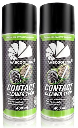 AABCOOLING Contact Cleaner (Pack de 2x400 ml) – Spray Limpiador de Contactos Eléctricos y Electrónicos, Elimina Grasa, Polvo y Aceite, Secado Rápido, Mejora la Conductividad