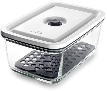 LACOR 69689 - Recipiente Hermético para Alimentos, 1, 5 Litros, Smart | En cristal templado, conserva alimentos bien organizados; apto para lavavajillas, apto para microondas, cierre hermético