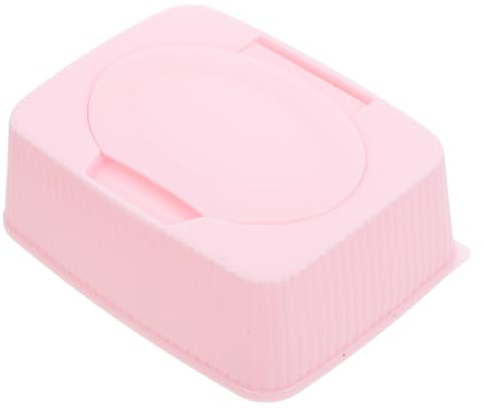 WESIEVYA Feuchttücher Box mit Klappdeckel Rosa Einhand zugmechanismus Vielseitiger Wipes Behälter und Makeup Cotton Organizer Staubdichter Aufbewahrungsbehälter für Zuhause Kinderzimmer