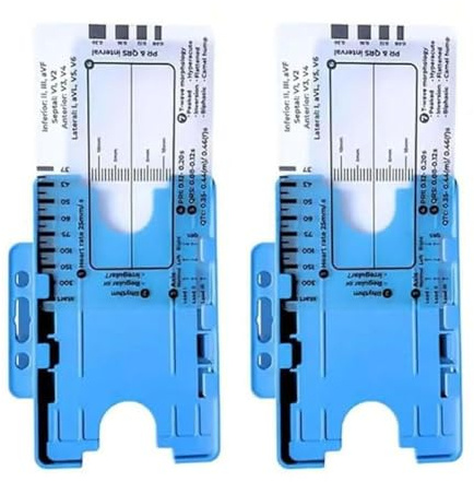 UTTASU Électrocardiogramme 1/2 pièces Règle transparente EKG Calipers Outil de mesure Portable EKG Interprétation Accessoires en plastique