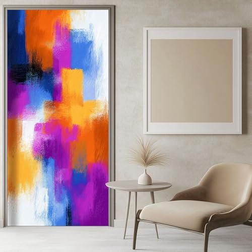 Tür Tapeten 3d Selbstklebend Abstrakt Farbe Graffiti - Türtapete Türposter Türaufkleber Vinyl Türfolie Bunt Diy Wandbild Wohnzimmer Schlafzimmer Badezimmer 86x200 cm