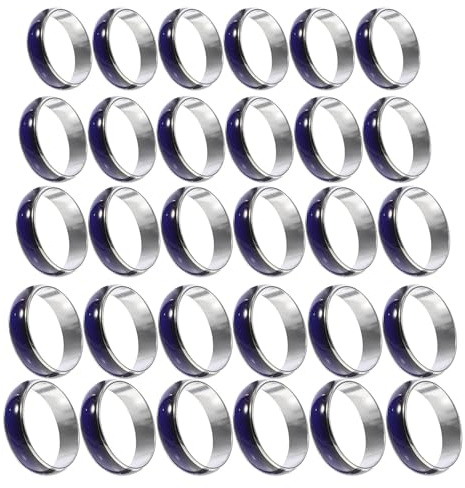 ANDRESLAD Lote 50 Anillos de Humor Que Cambian de Color Tallas 16-20 MM Anillos de Estado de Ánimo para Mujeres y Hombres Joyería Divertida para Uso Diario y Ocasiones Obsequios