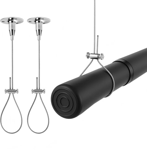 Volnamal 2 Pack Ceiling Mount Shower Curtain Rod Bracket & Wardrobe Rail Support, Adjustable 0-78” Heavy Duty Closet Rod Holder, 66LB Load for Pipe/Straight/Curved/L-Shaped