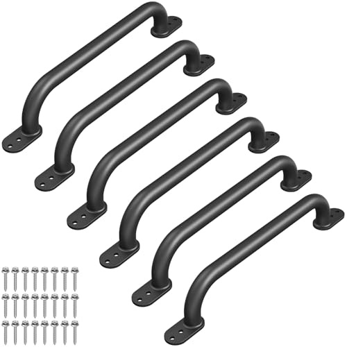 Dolibest Haltegriffe Kinder Klettergiffe Metall/43cm/Flache Schwarz