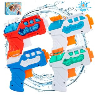 Dekukar 4 Pack Water Pistols for Kids, Small Mini Water Squirt Gun | Water Gun for Summer Pool Garden Beach, Birthday Party Favors Fillers for Boys Girls Outdoor, Training Toy for Dog Cat