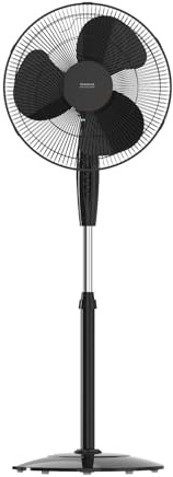 Taurus - Ventilador de pie Greco 16CR Elegance | 45W | 3 Aspas 40 cm | 3 Velocidades | Oscilación Automática | Altura Ajustable 108-132 cm| Silencioso | Portátil | Base Antideslizante | Negro