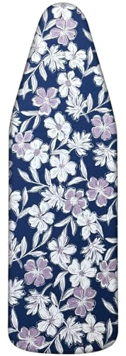 LEEWEITAS Bügelbrettbezug 125x45cm, Breiter Bügelbrettbezug mit dickem Filzpolster, Kordelzug, Klettverschlüssen, Blumen- und Schmetterlingsdruck (Schöne Blumen, 125x45cm)