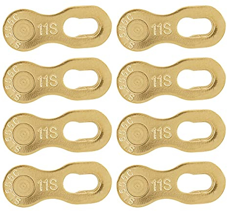 POENVFPO Conectores de Eslabones Faltantes de Cadena de Bicicleta de 11 Velocidades de Acero de Primera Calidad, No Se Necesita Herramienta para la Instalación con Hebilla de Liberación (GOLD)