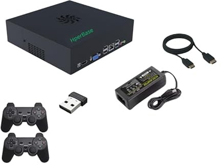 HperBase Retro Game Console, Preloaded with 70,000 Games, 80 Systems, Includes 2 Wireless Controllers, HDMI Cable
