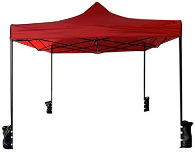 Rebecca Mobili Tonnelle en Accordéon Pavillon Rouge avec 4 Sacs de Poids Polyester Métal avec Sac de Transport Foires Terrasse Fêtes - 3,1x3x3 m (H x L x P) - Art. RE6328