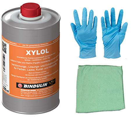 Xylol Reinigungs-, Verdünnungs- & Lösungsmittel entfernt Fette und Wachs (Parafin) zuverlässig und sehr schnell inkl. Microfasertuch von E-Com24 (500 ml)