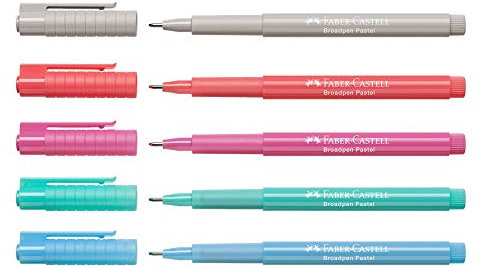 Faber-Castell - Fineliner BROADPEN 0,8 mm (5er Set Pastell)