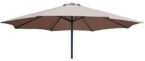 PREMIUM Replacement Parasol Fabric Canopy for Standard & Cantilever Parasols (3m 6arm, Taupe PREMIUM)