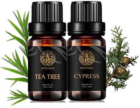 Aromaterapia Cipresso e Tea Tree Olio Essenziale Set per Diffusore - 2X10ml 100% Puro Kit per Humidifier - Cypress e Tè Albero Oli Essenziali per Aromaterapia