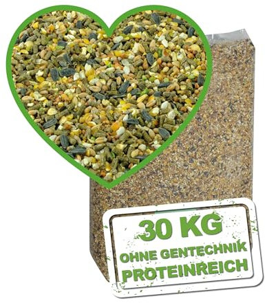 MeineHennen HENNEN VITAL EXZELLENT Plus 30 kg. Premium Hühnerfutter und Wachtelfutter, Körnerfutter, Geflügelfutter, Hennenfutter. Alleinfutter für Hühner und Wachteln