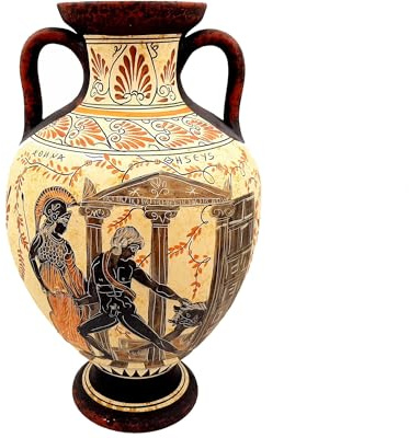 Griechische Amphore, 36 cm, antike griechische Keramik, Theseus und Minotaurus, Achilles und Eudoros