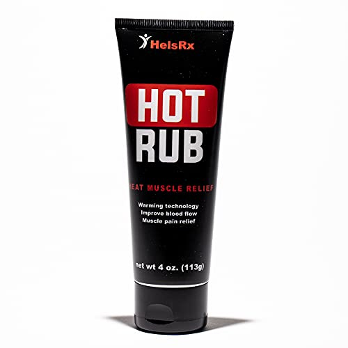HelsRX Hot Rub: Muscle & Joint Pain Relief Cream- for Feet, Ankles, Knee Pain, Lower Back Pain Relief, Heat Therapy with Blood Flow Benefits - Rapid Pain Relief and Non-Greasy, Odorless Formula