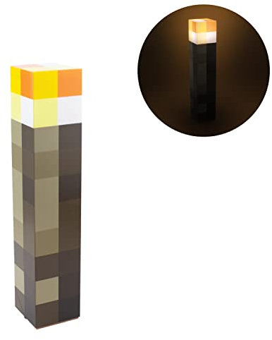 Minecraft Torch Light - Officially Licensed, 2 Light Modes, 2 Use Modes, Battery Operated, Gift for Gamers | Paladone