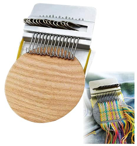 SPINSM Kleiner Webstuhl Speedweve Typ Webwerkzeug Stopf-Webrahmen Multi-Craft Kreative DIY Weben Kunst Holz Anfänger Strickmaschine Schnell Bequem Flicken Reparatur Loom, 14 holes