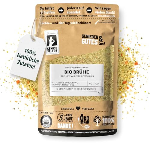 Bremer Gewürzhandel Bio-Brühe, Bio Gemüsebrühe ohne Hefe und Glutamate, Suppenpulver, zum Kochen von Suppen und Saucen, 250g