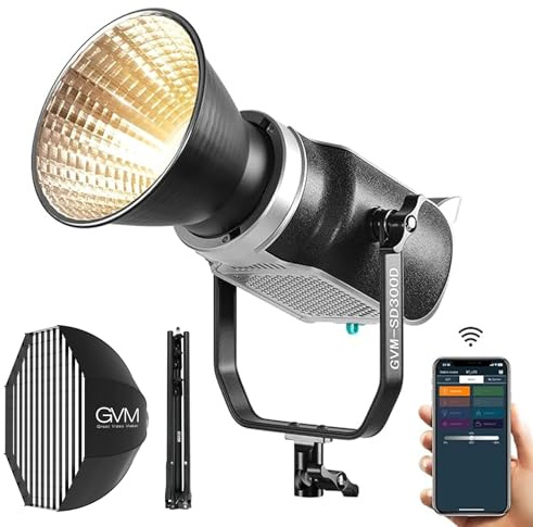 GVM 300W LED Lumière vidéo, 2700K~7500K Kit d'éclairage vidéo LED avec Softbox, éclairage vidéo avec contrôle APP, Kit d'éclairage continu avec Support Bowens, Eclairage Photo pour Youtube CRI 97+
