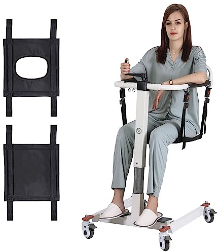 Patient Lift for Home Transfer Lift Wheelchair Shower Wheelchair, Lightweight Adjustable seat Height, Commode Chair for Toilet, Portable Patient Lift for car, Chair Lifts Assist for Elderly