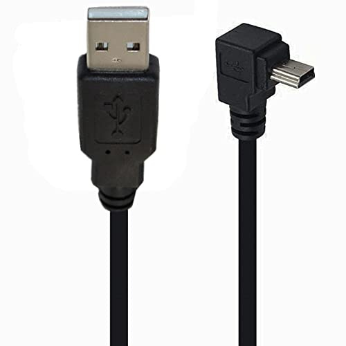SHANFEILU Câble mini USB d'angle 90 degrés Mini 5 broches USB B mâle à USB 2.0 mâle fil d'extension de synchronisation données pour GPS Caméra noir angle vers le haut 4,9 pieds