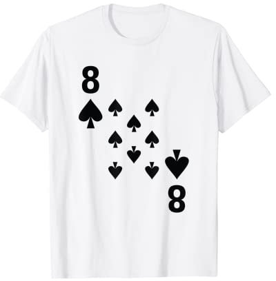 Eight of Spades Shirt Poker Spielkarten Kostüm Gruppe Tee T-Shirt