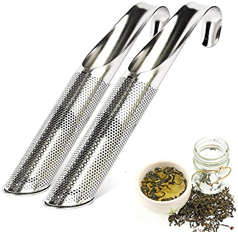 2Pcs Infusor de Té de Acero Inoxidable,Infusor de Té Tubo,Colador de té,Filtro de Té de Hojas Sueltas,Colador de Té de Acero Inoxidable 304