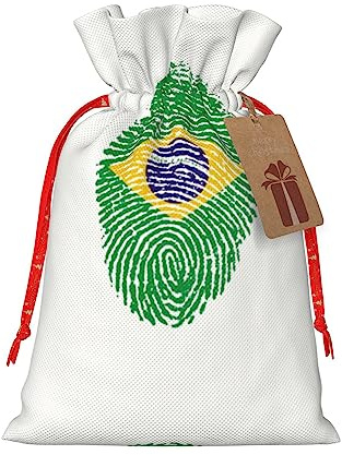 Brasilien Weihnachten Kordelzug Geschenktüten, wiederverwendbare Weihnachten Süßigkeiten Taschen für Geschenke, Weihnachtsfeier, Urlaub