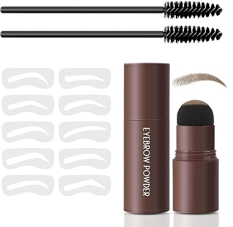 Boobeen Brow Stencil Kit, Augenbrauen-Stempel-Schablonen-Kit mit Schwamm-Applikator, langanhaltender Natur-Augenbrauenpuder, Augenbrauen-Konturierungs-Kits für Anfänger