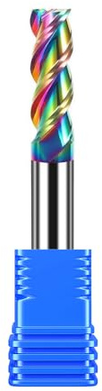 sisona 1/2 Carbide Square End Mill Bits for Aluminum - 1/2 Shank Dia,3'' Oal - 3 Flutes DLC Rainbow Coating - Durable