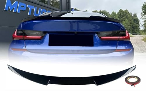 MpTuned Heckspoiler passend für BMW 3er G20 Limousine 2019–2026, Spoiler Lippe Kofferraum M4 Stil, ABS Kunststoff, Schwarz Glänzend, Sport Design, Einfache Installation