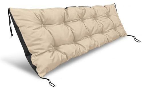 KingGarden Cojín para Banco de jardín, Impermeable, Cubierta para Interior y Exterior, 120 cm x 40 cm (Beige)
