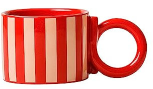PWSHZ Trinkgläser Keramik-Kaffeetassen-Set, großes, großes, farbiges Kaffeetassen-Set for Ihren Kaffee, Tee, Porzellan-Teetassen, mikrowellen- und spülmaschinenfest Kaffeetassen (Color : Red)