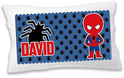 Tartas de pañales y más Almohada Personalizada con Nombre. Ideal para el Colegio/guardería. Vuelta AL Cole. Regalos Personalizados. Diferentes Modelos a Elegir (Spider)