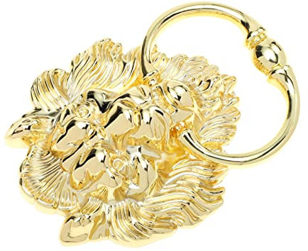 Mikikit Lion Door Knocker Lion Head Vintage Ring for Home Front Door Handle Pull