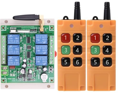 Kaleinavi 300M DC 12V 24V 36V 6CH 433M RF Wireless Remote Control Switch Radio Receiver Module 10A Relay Industrial+2 * 300m Transmitte