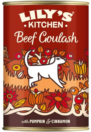 Lily's Kitchen Elaborado con Ingredientes Naturales Lata de alimento húmedo para Perros Adultos Goulash de Vacuno 6 x 400g