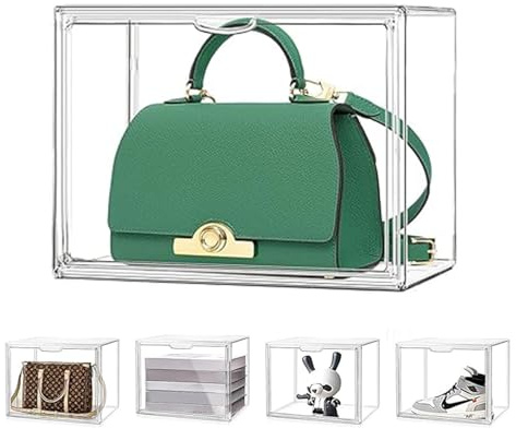 MADEHAY Transparente Acryl Boxen Staubdichte Aufbewahrung Vitrine Schaukasten für Handbag Figur und Modellautos (3, 36x22x27cm) | Madehay Vitrine für Handtasche, Actionfiguren, Automodell, Sammlerstücke, DIY