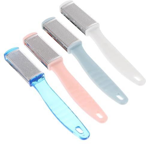 MAGICLULU 4 Stück Pediküre Fußfeile aus Edelstahl Ergonomisch für Trockene Haut Hornhautentferner Fußpflege Werkzeugset für Samtweiche Füße