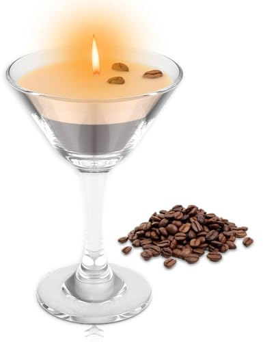Espresso Martini ljus kaffe doftljus med naturlig sojavach bomullskärna doftljus kaffe martini ljusglas för kvinnor män kaffeälskare