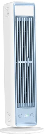 Aire acondicionado portátil pequeño: torre sin aspas con ventilador de CA de 3600 mah con control remoto, soporte/escritorio/montaje en pared 3 en 1, funcionamiento silencioso, 5 velocidades para
