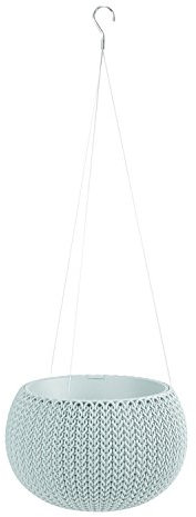 Prosperplast Keter Hängetopf Hängeampel Blumentopf Cozies D 35,5cm Strickmuster grau